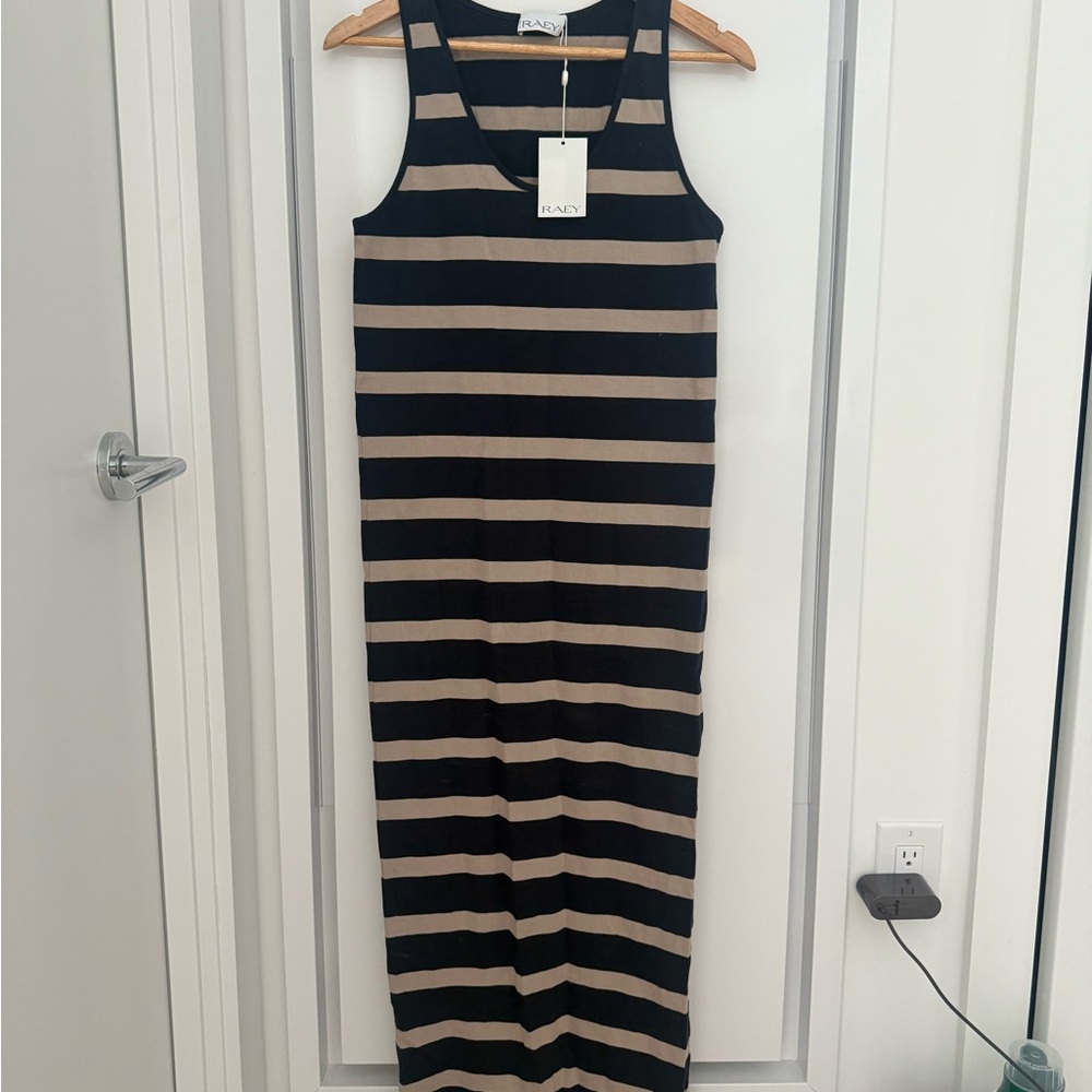 Raey Black and Tan Maxi Dress
